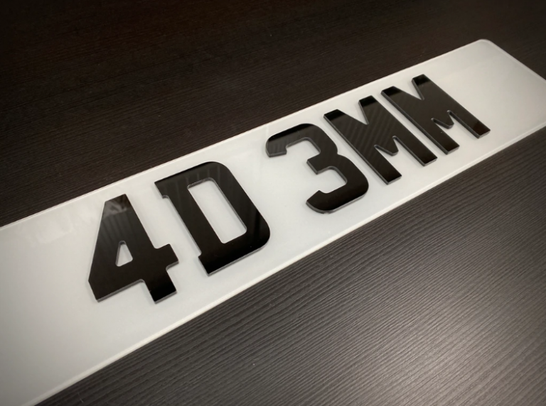 4D 3MM Laser number plates