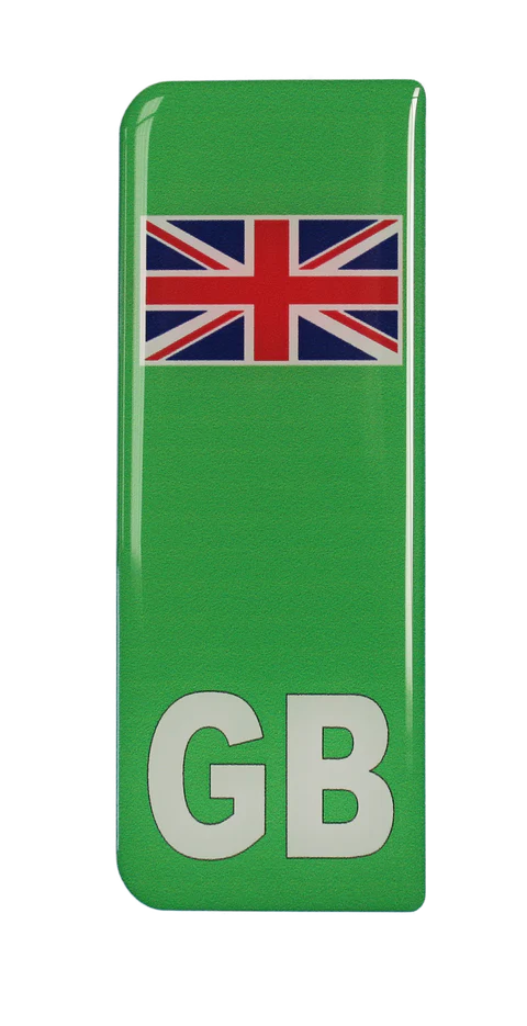 GEL GB Great britain EV Flash stick on Number plate badge