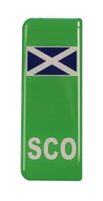 GEL SCO scotland EV Flash stick on Number plate badge