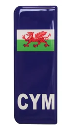 GEL CYM stick on Number plate badge