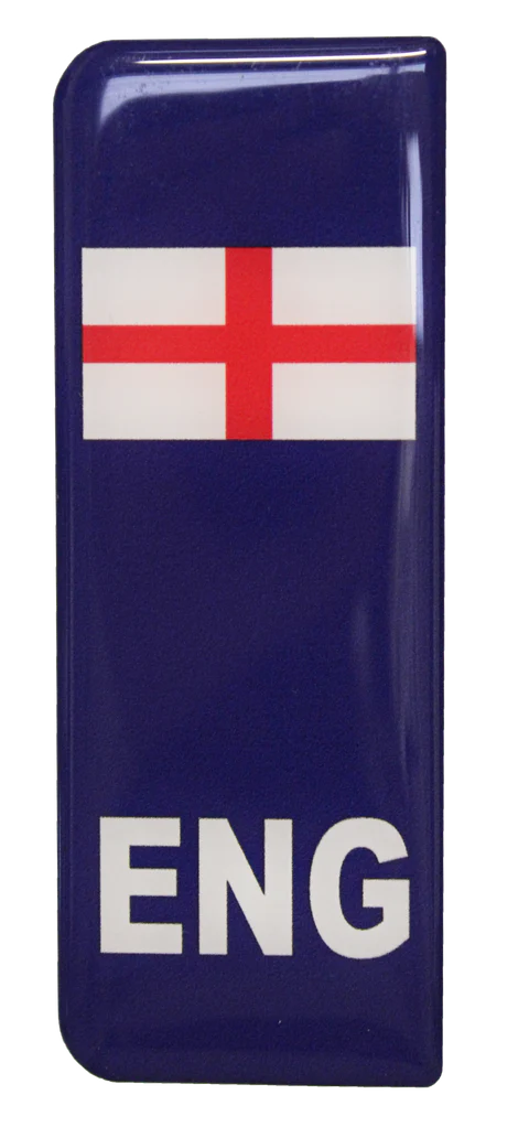 GEL ENG stick on Number plate badge