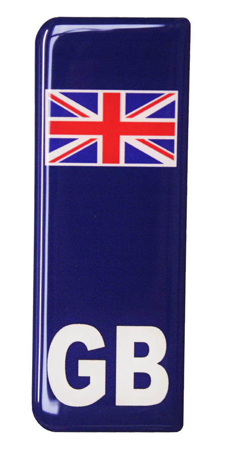 GB great britain stick on Number plate badge