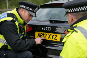 UK number plate laws,  police looking at number plate